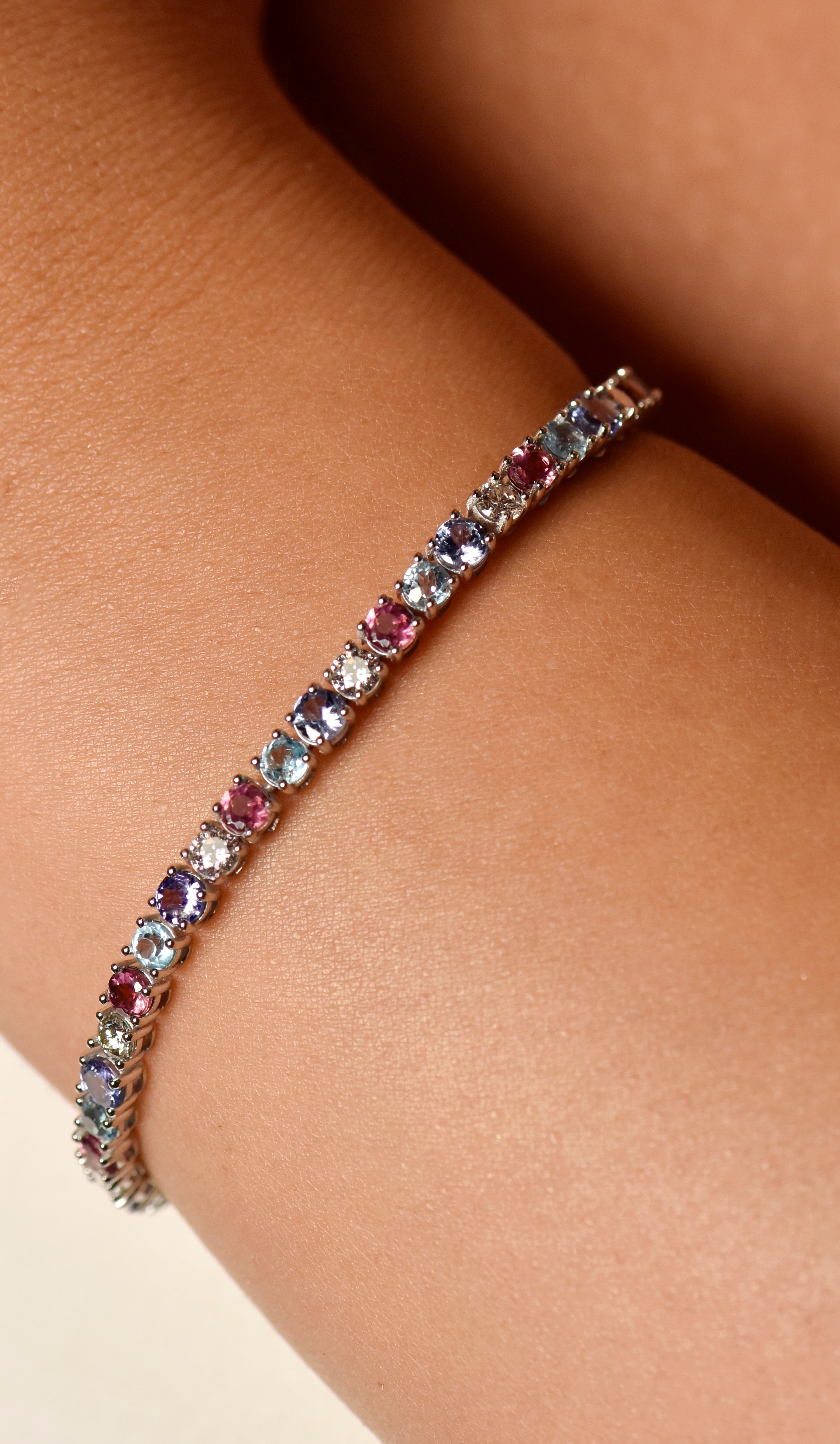 B152 Multicolor Tourmaline store Tennis Bracelet