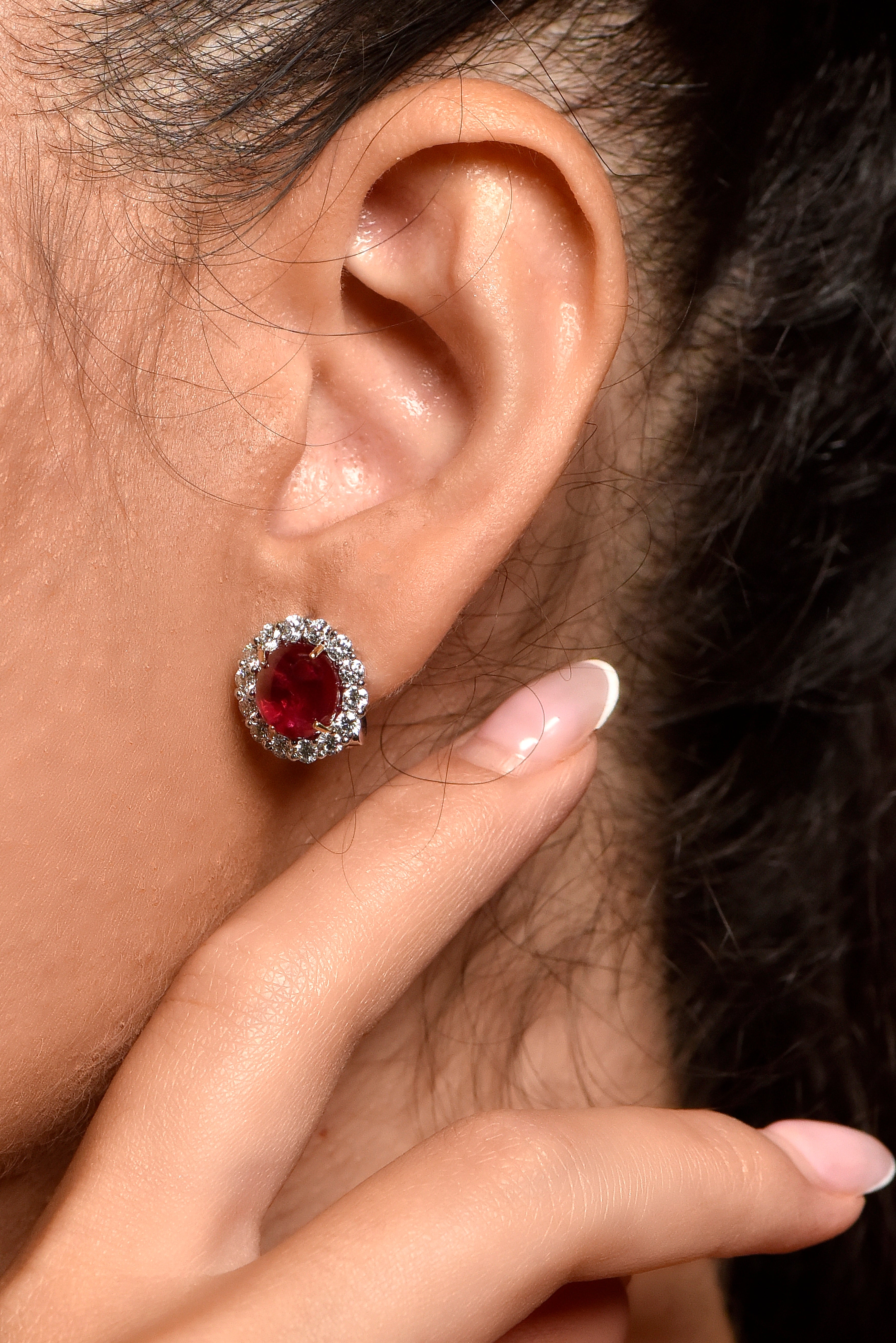 Red Spinel Earings