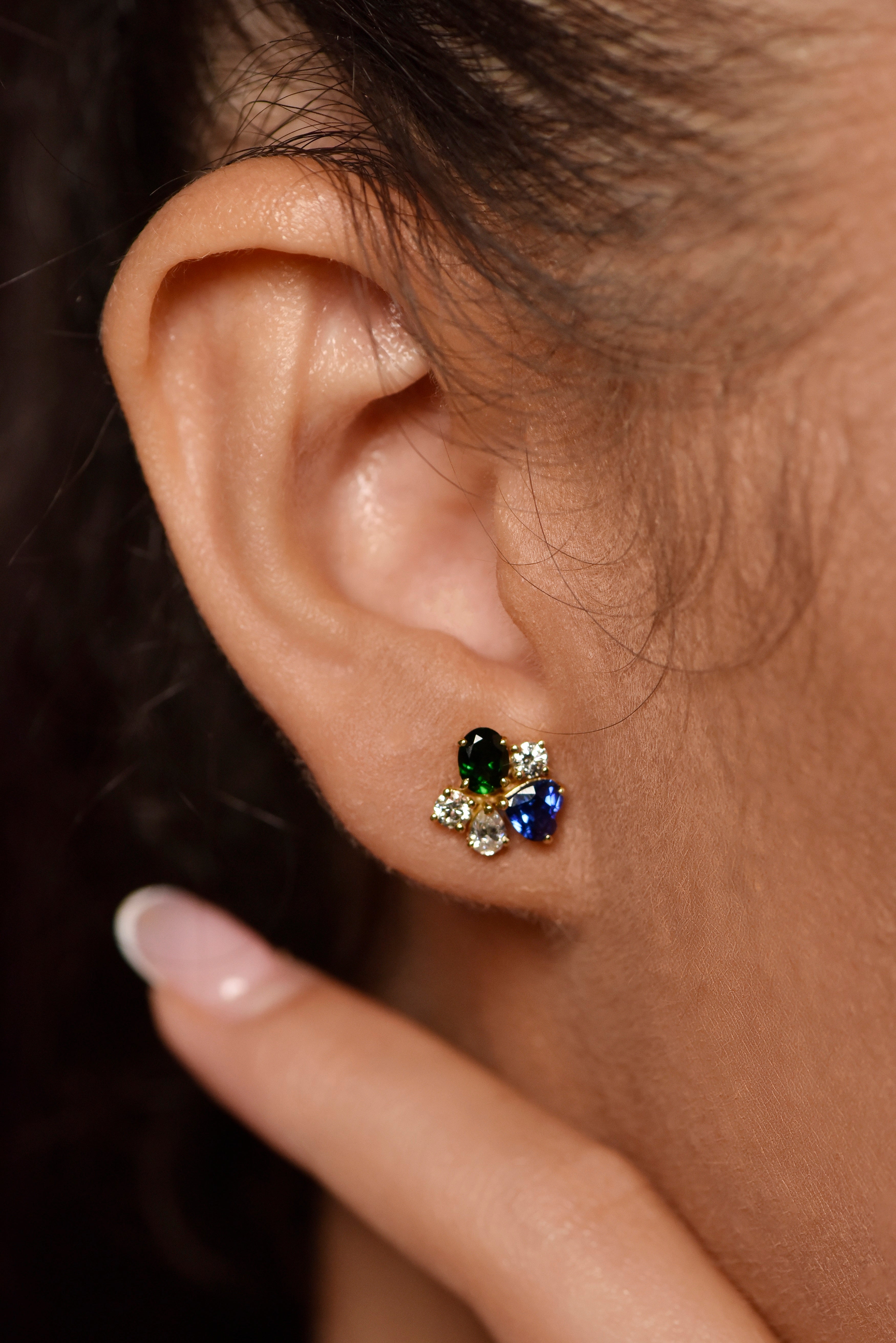 Sapphire & Tourmaline earings