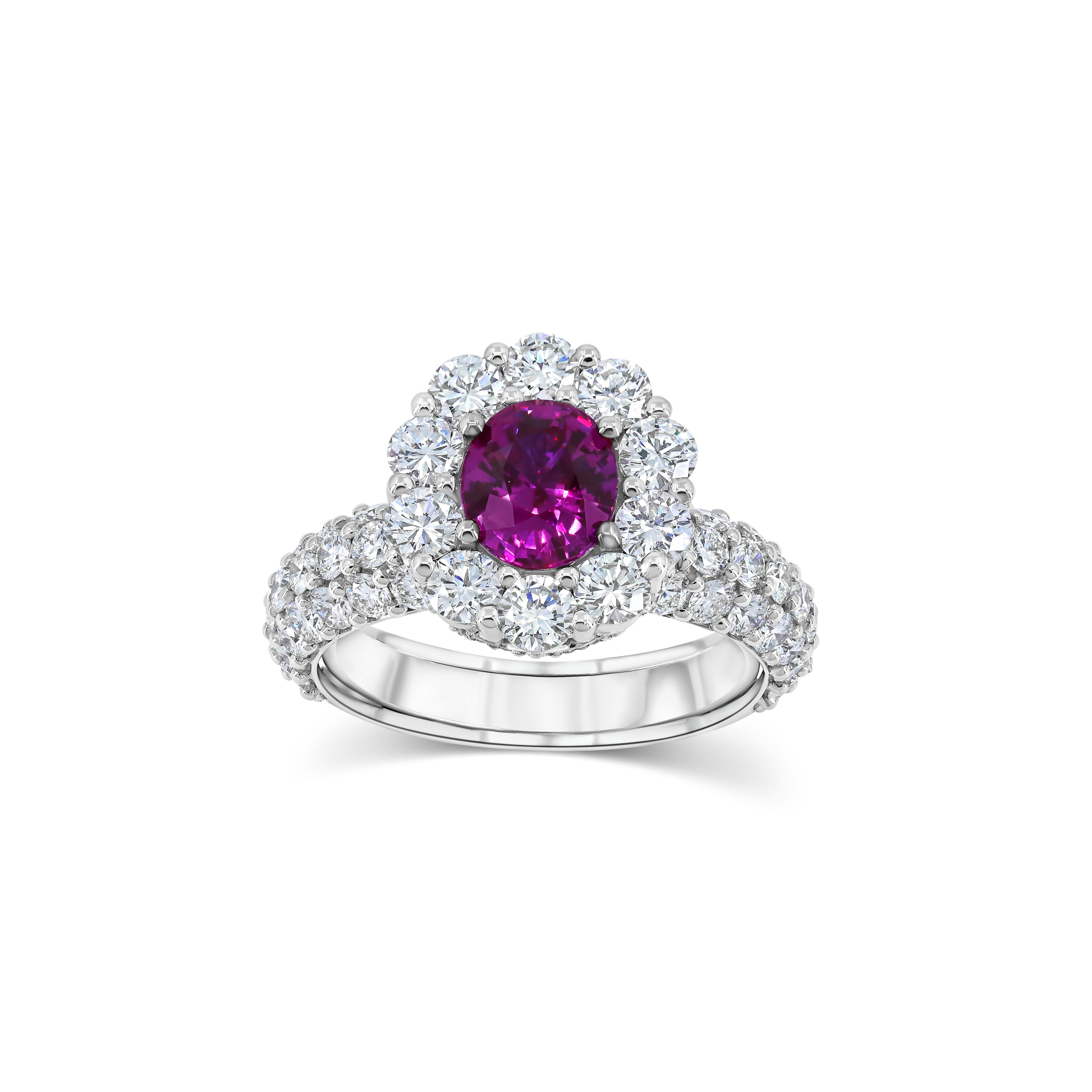 Pink Sapphire & Diamonds Ring