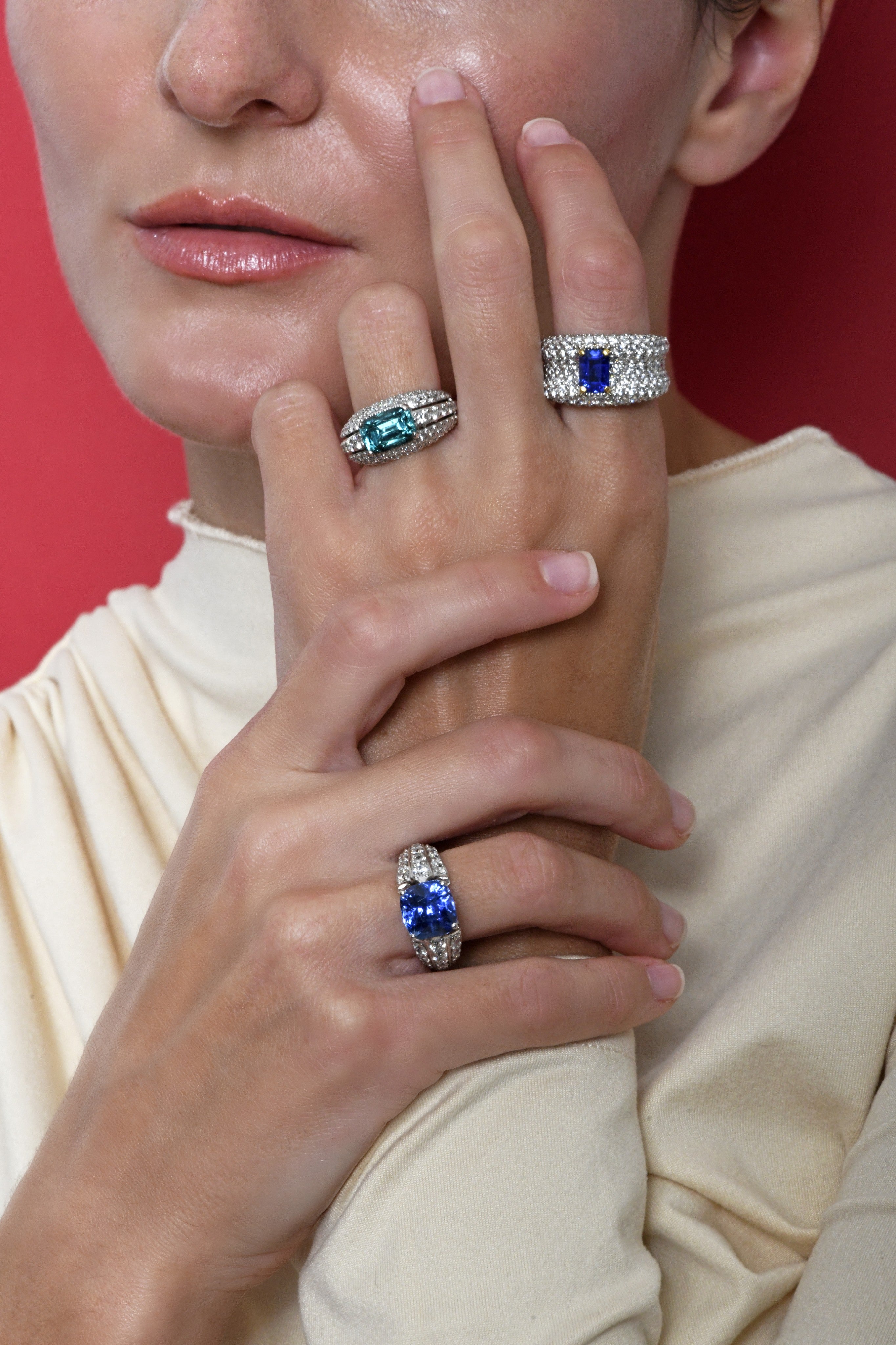 Blue Sapphire Bombe Ring