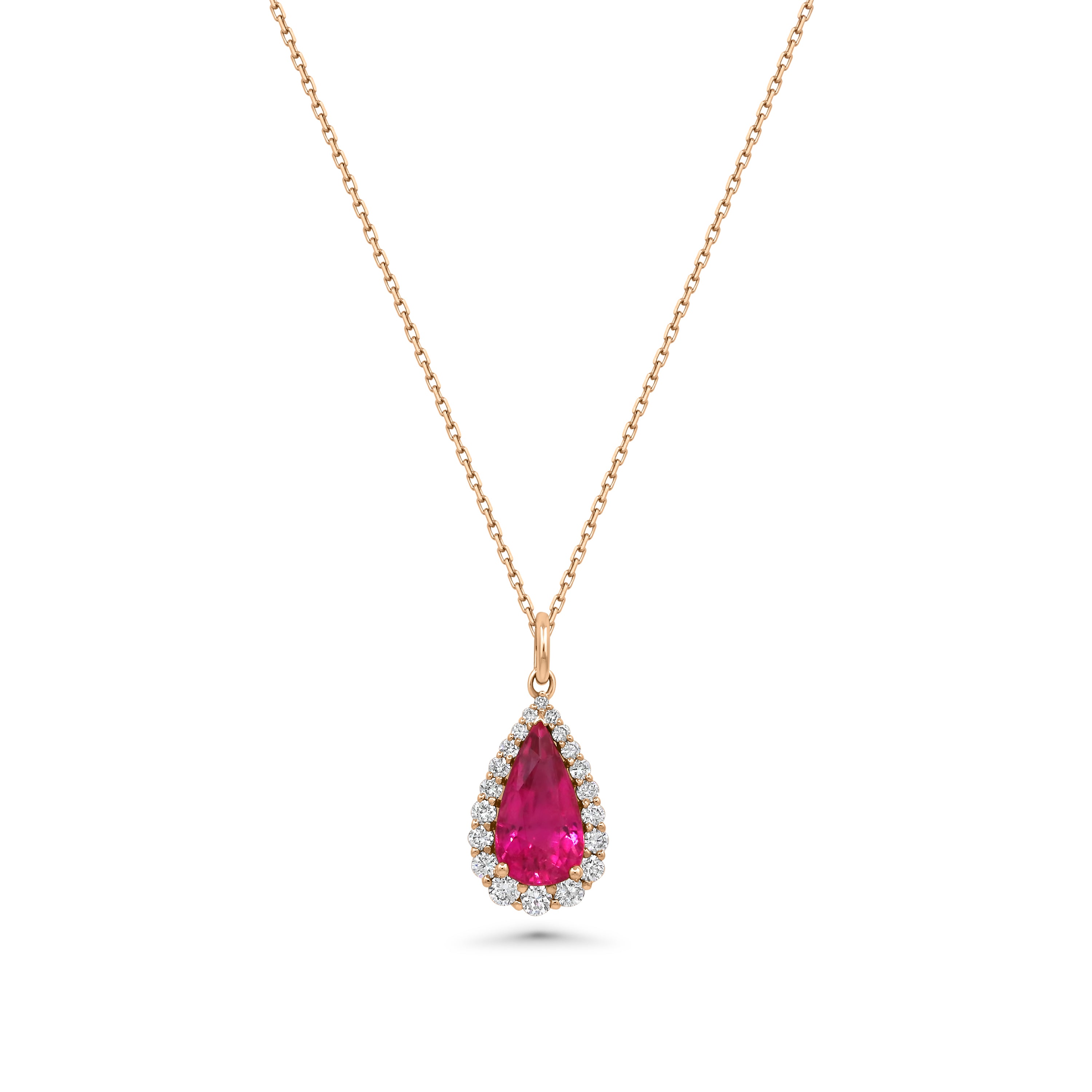 Pink Tourmaline & Diamonds Pendant