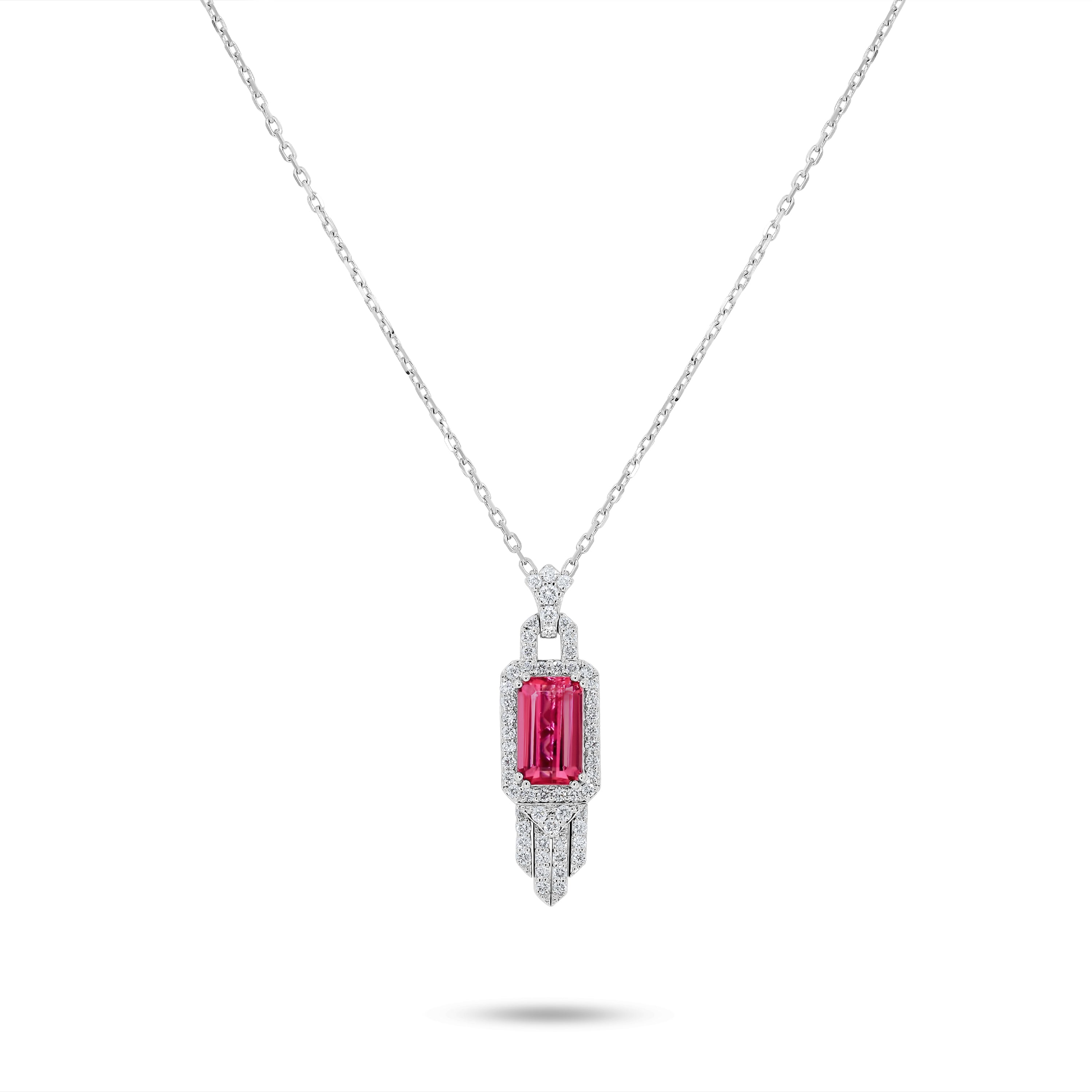 Rubellite & Diamonds Pendant